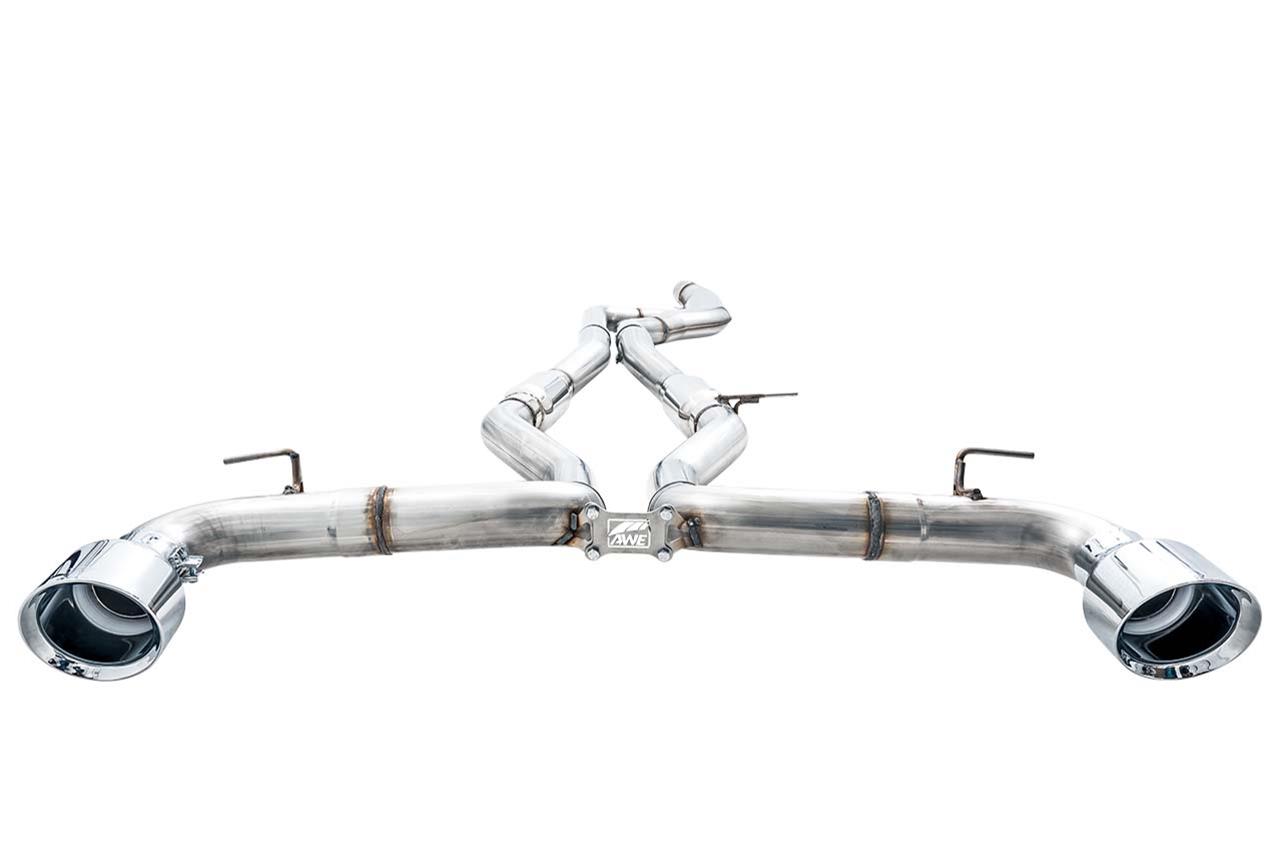 AWE Tuning 2020 Toyota Supra A90 Track Edition Exhaust - 5in Chrome Silver Tips-Exhaust-Silicon Valley Bimmer