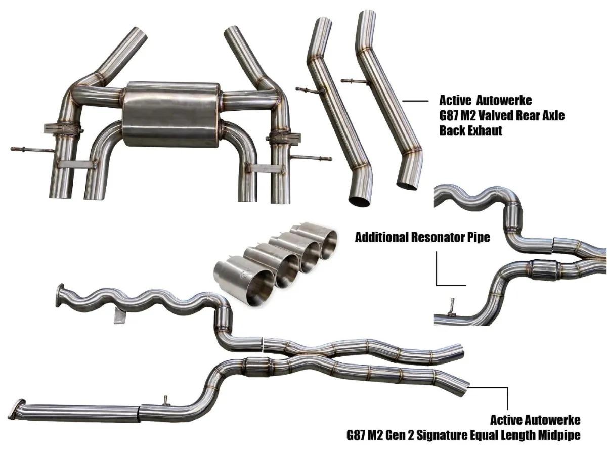 Active Autowerke G87 M2 Exhaust Bundle Equal Length Resonated-Exhaust-Silicon Valley Bimmer
