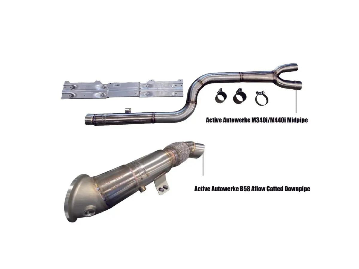 Active Autowerke M340i/M440i Aflow Downpipe Midpipe Bundle-Exhaust-Silicon Valley Bimmer