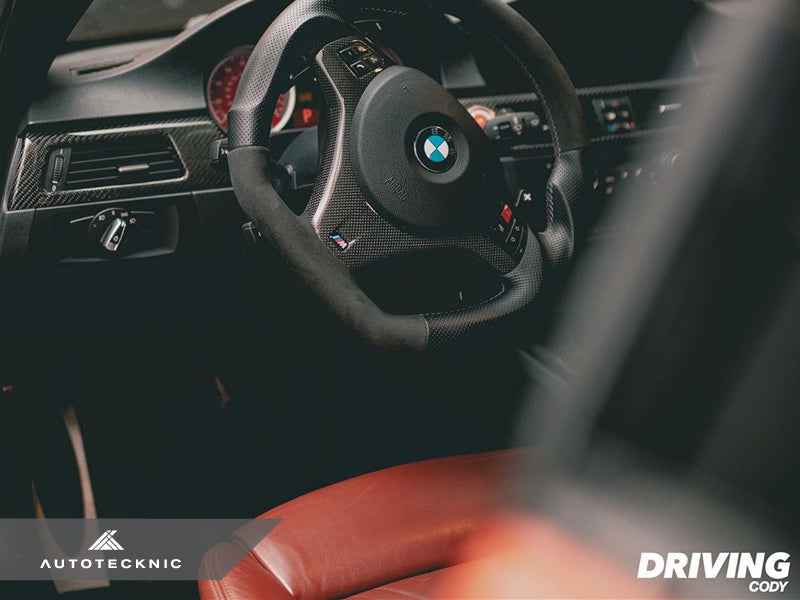 AutoTecknic Carbon Fiber Steering Wheel Trim - E9X M3 | E82 1M Coupe-Interior-Silicon Valley Bimmer