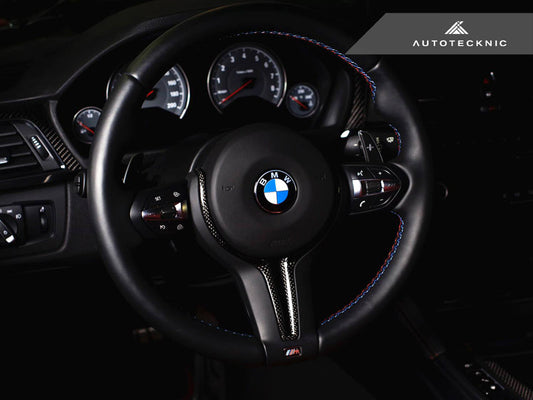 AutoTecknic Carbon Steering Wheel Trim - F87 M2 | F80 M3 | F82/ F83 M4 | F10 M5 LCI | F06/ F12/ F13 M6-Interior-Silicon Valley Bimmer