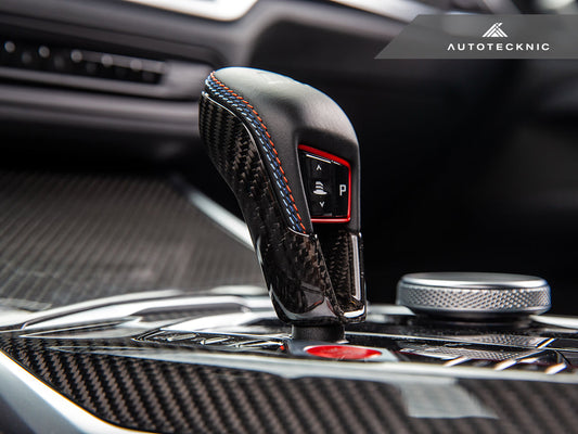 AutoTecknic Dry Carbon Gear Selector Cover - G8X M3/ M4-Interior-Silicon Valley Bimmer