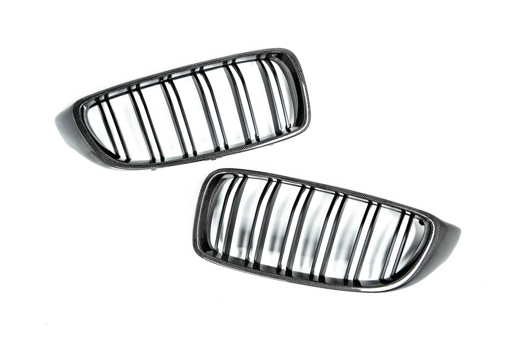AutoTecknic Dual-Slats Carbon Fiber Front Grille Set - F32/ F36 4-Series | F80 M3 | F82 M4-Exterior-Silicon Valley Bimmer