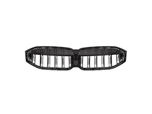 AutoTecknic Dual-Slats Gloss Black Front Grille - G20 3-Series LCI-Exterior-Silicon Valley Bimmer