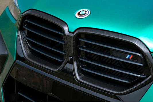 AutoTecknic Replacement Dry Carbon Grille Surround - F95 X5M LCI | F96 X6M LCI-Exterior-Silicon Valley Bimmer