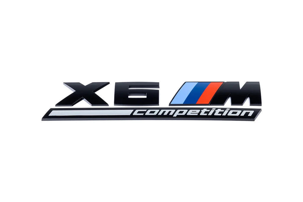 BMW F96 X6M Competition Trunk Emblem - Gloss Black-Exterior-Silicon Valley Bimmer
