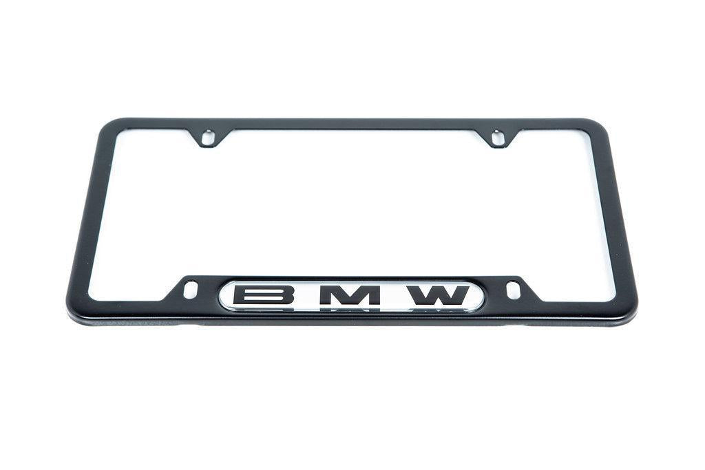 BMW Nameplate Black Stainless Steel License Plate Frame