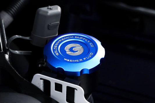 Goldenwrench Blackline Performance BMW M Car E9X / F95 / Mini Washer Fluid Cap - Motorsport Blue