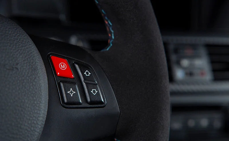 IND E82 1M Red M Steering Wheel Button-Interior-Silicon Valley Bimmer