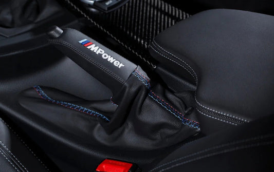 IND F8X M3 / M4 Tri-Color Leather E-Brake Boot - Cross Stitch-Interior-Silicon Valley Bimmer