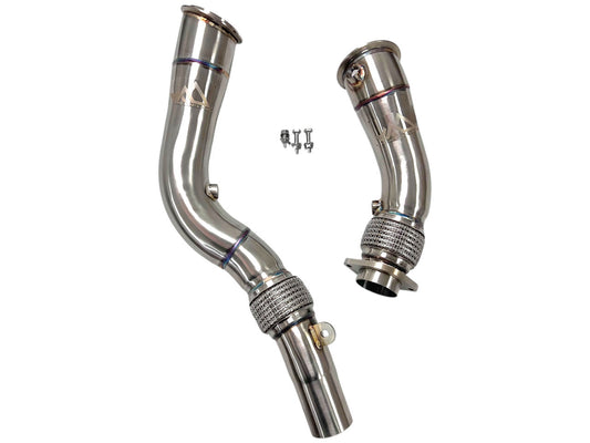 MAD BMW S55 3.5" Fat Boy Downpipes M2C M3 M4 W/ Flex Section-Exhaust-Silicon Valley Bimmer