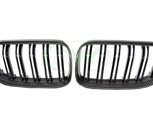 RW Carbon BMW E92 E93 Carbon Fiber Double Slat Grilles-Exterior-Silicon Valley Bimmer