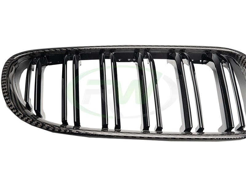 RW Carbon BMW E92 E93 Carbon Fiber Double Slat Grilles-Exterior-Silicon Valley Bimmer