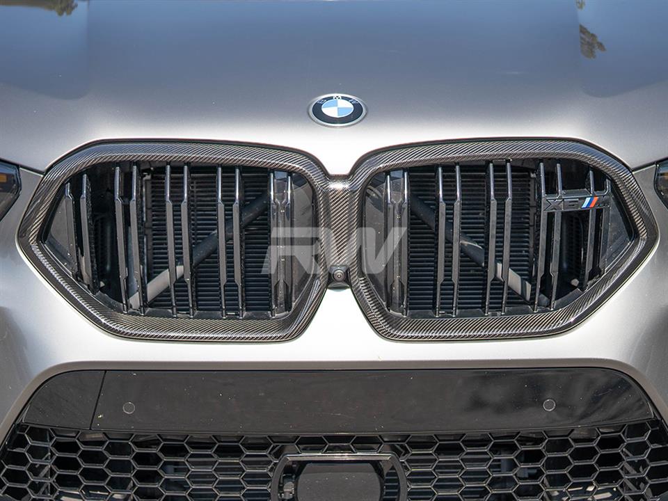 RW Carbon BMW G06 X6 F96 X6M CF Grille Surrounds-Exterior-Silicon Valley Bimmer