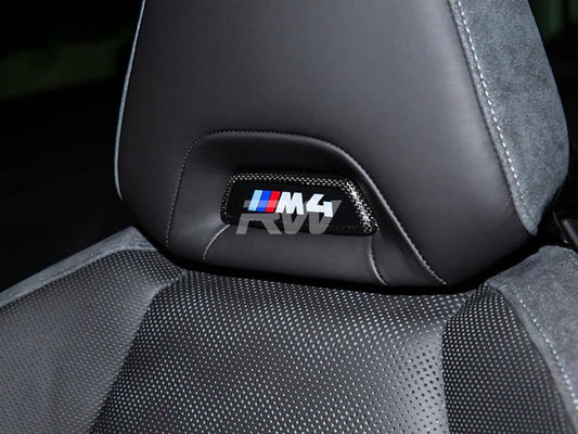 RW Carbon BMW M Carbon Fiber Seat Emblem Cover-Interior-Silicon Valley Bimmer