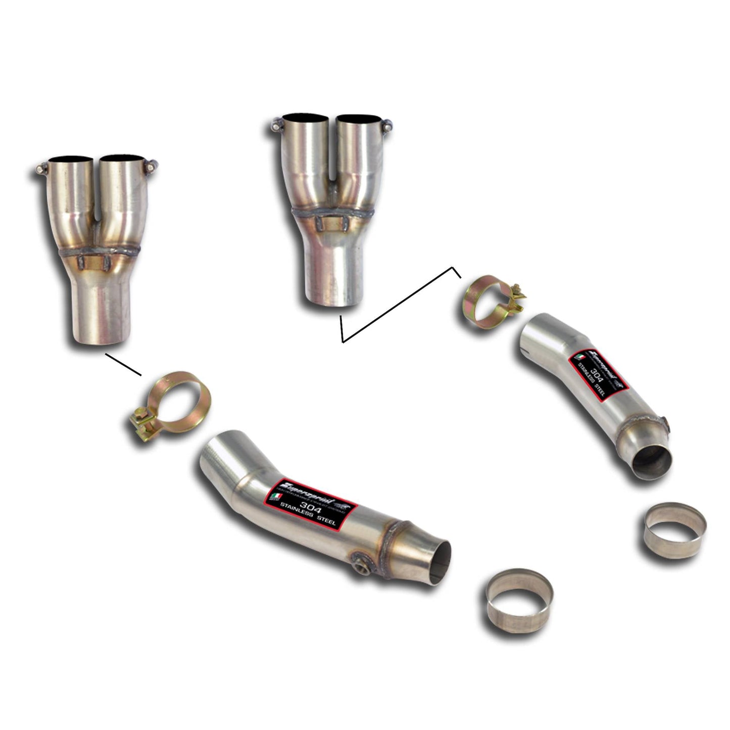 Supersprint BMW 5 Series E34 Connecting Pipe Kit "Y-Pipe" Right + Left-Exhaust-Silicon Valley Bimmer