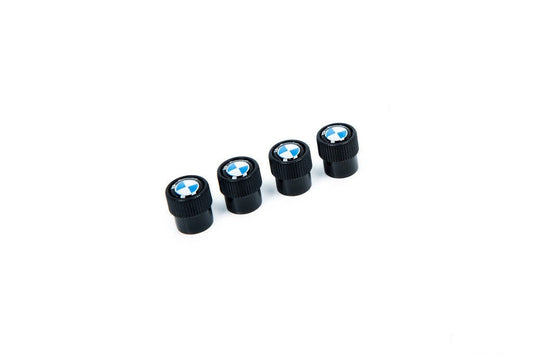 BMW Roundel Valve Stem Cap Set - Black
