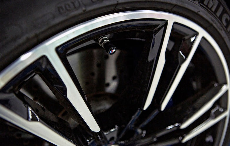BMW M Logo Valve Stem Cap Set - Black