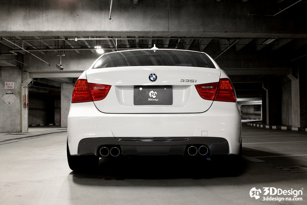 3D Design E90 / E91 335i M-Sport Carbon Rear Diffuser - 4 Tip