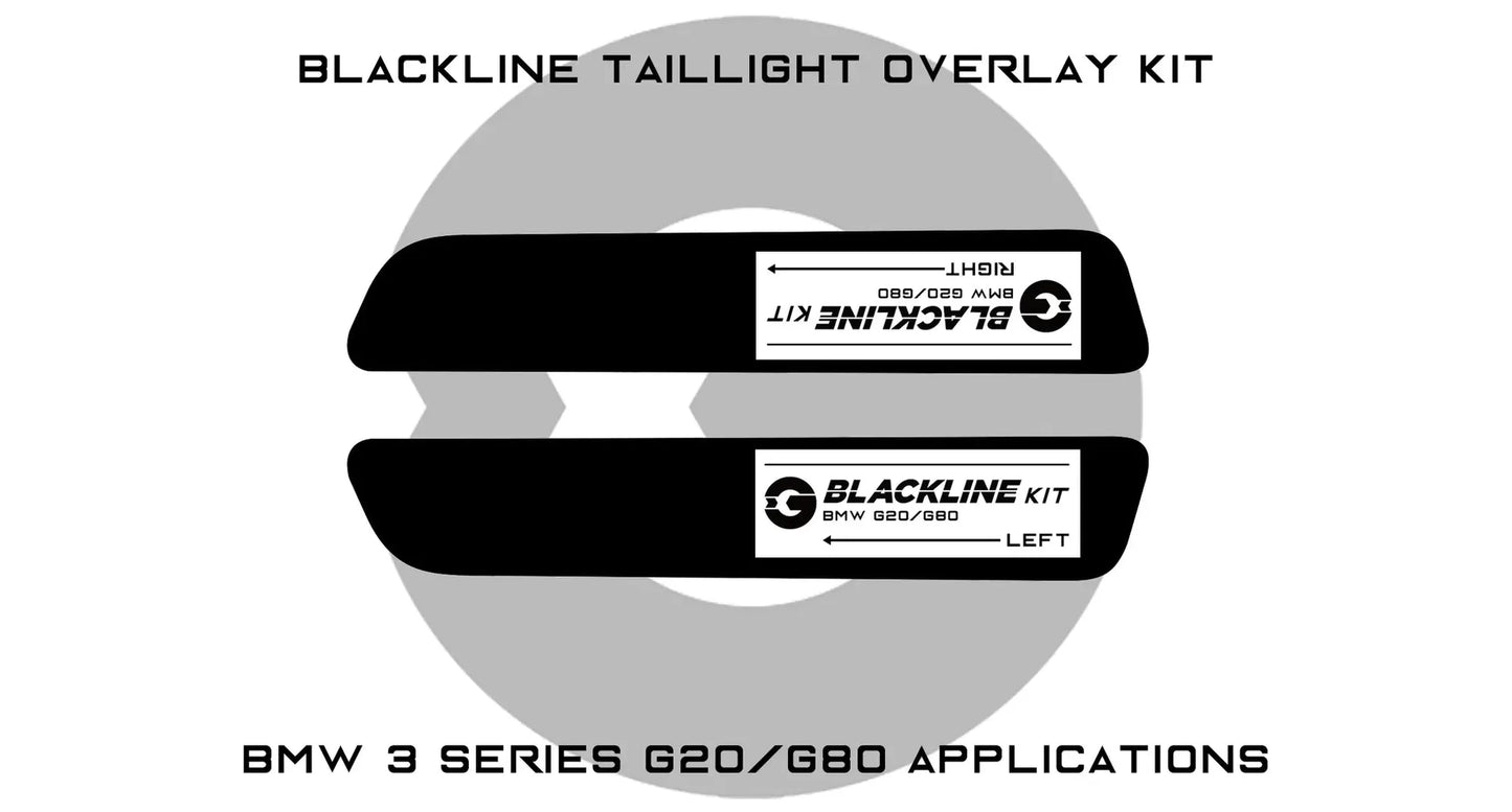 BMW 3 Series M3 Competition 2021+ (G20/G80 Pre LCI) BLACKLINE Taillight Overlay Kit-Exterior-Silicon Valley Bimmer