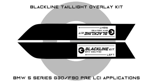 BMW 5 Series 2017-2020 (F90 Pre LCI) Blackline Taillight Overlay Kit-Exterior-Silicon Valley Bimmer
