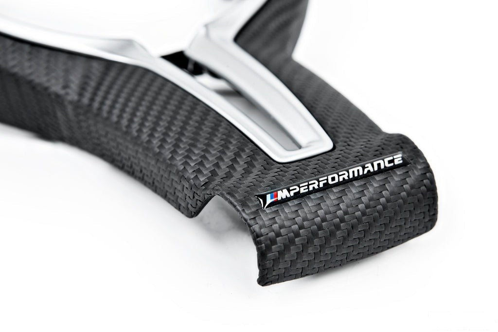 BMW F8X M Performance Steering Wheel Trim - Matte Carbon-Interior-Silicon Valley Bimmer