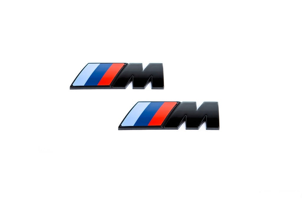 BMW M Fender Emblem Set - Gloss Black-Exterior-Silicon Valley Bimmer
