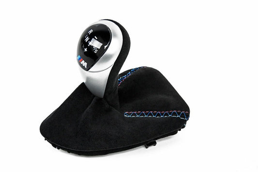 IND E9X M3 Tri-Color Stitched Alcantara Shift Boot Set-Interior-Silicon Valley Bimmer