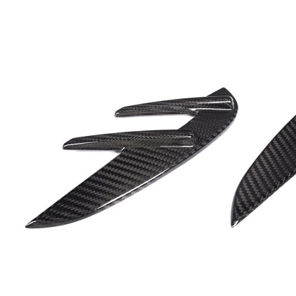 MHC+ BMW M4 Side Fender Badge Covers In Gloss Pre Preg Carbon Fibre (G82/G83)