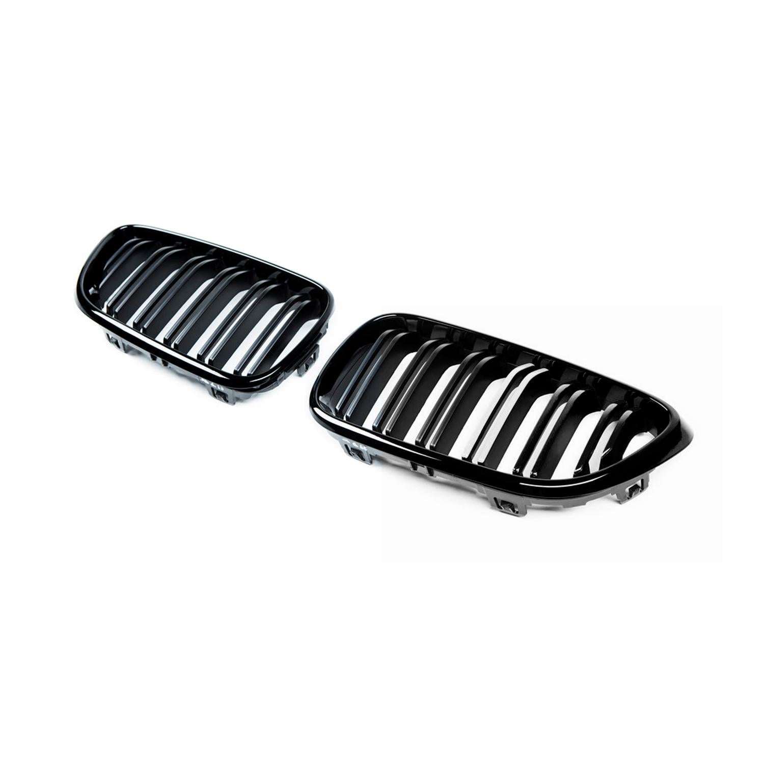 Gloss Black Front Kidney Grille Grill Twin Slat For BMW F20 F21 1