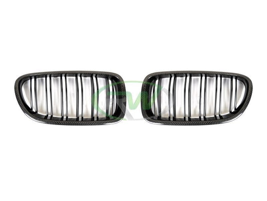 RW Carbon BMW F10 Carbon Fiber Double Slat Grilles-Exterior-Silicon Valley Bimmer