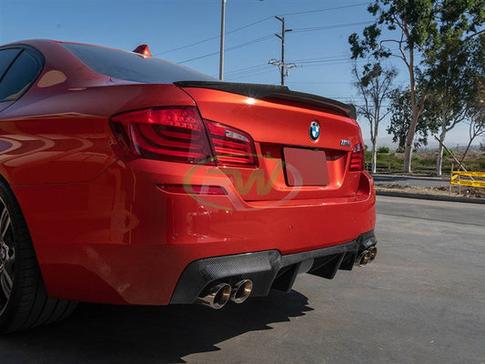 RW Carbon BMW F10 M4 Style Carbon Fiber Trunk Spoiler-Exterior-Silicon Valley Bimmer