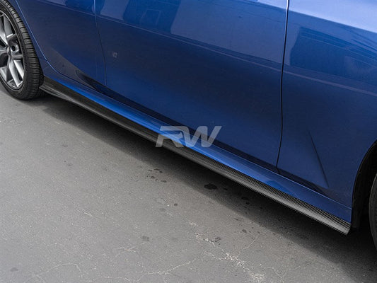 RW Carbon BMW G20 3-Series K Style Carbon Fiber Side Skirt Extensions-Exterior-Silicon Valley Bimmer