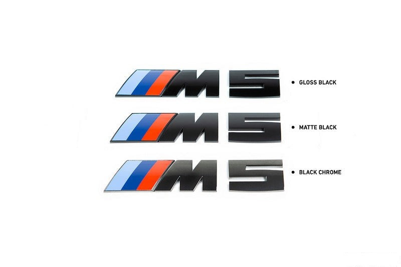 IND F90 M5 Painted Trunk Emblem - Black Chrome