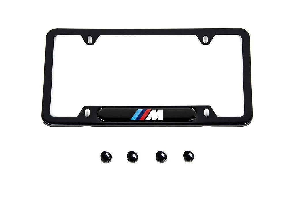 BMW M Logo Black Stainless License Plate Frame