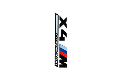 BMW F98 X4M Competition Trunk Emblem - Gloss Black