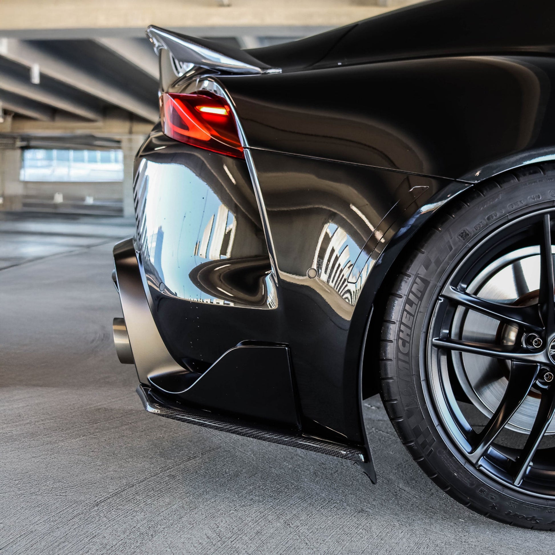 A90 Carbon Fiber Rear Bumper Side Splitters-Exterior-Silicon Valley Bimmer