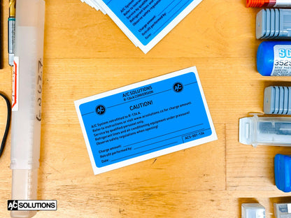 A/C Solutions R134a Retrofit Label-Air Conditioning-Silicon Valley Bimmer