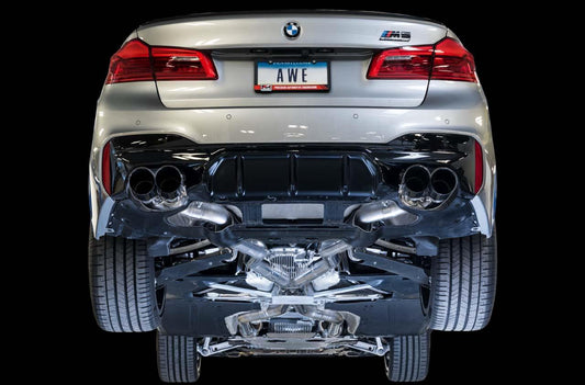 AWE Tuning 18-19 BMW F90 M5 SwitchPatch Cat-Back Exhaust- Black Diamond Tips-Exhaust-Silicon Valley Bimmer