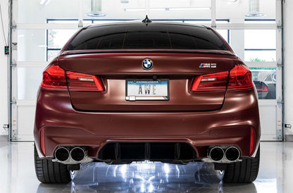 AWE Tuning 18-19 BMW M5 (F90) 4.4T AWD Cat-back Exhaust - Track Edition (Chrome Silver Tips)-Exhaust-Silicon Valley Bimmer
