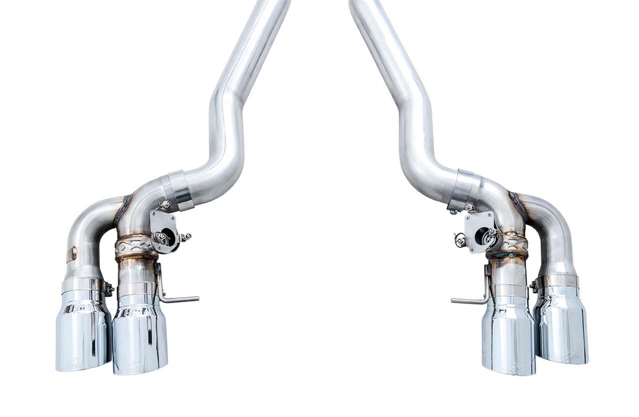 AWE Tuning 18-19 BMW M5 (F90) 4.4T AWD SwitchPath Axle-back Exhaust - Chrome Silver Tips-Exhaust-Silicon Valley Bimmer