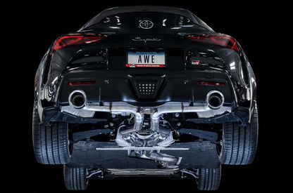 AWE Tuning 2020 Toyota Supra A90 Track Edition Exhaust - 5in Chrome Silver Tips-Exhaust-Silicon Valley Bimmer