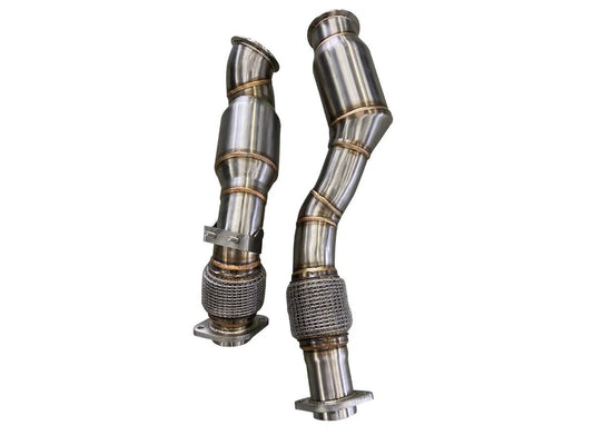 Active AutoWerke BMW S58 F97/F98 X3M/X4M Downpipes w Aflow Cats-Exhaust-Silicon Valley Bimmer