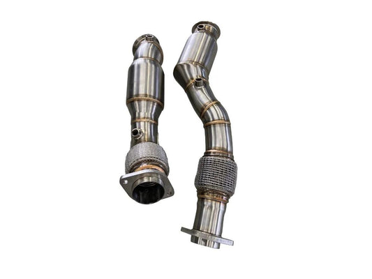 Active AutoWerke BMW S58 F97/F98 X3M/X4M Downpipes w Aflow Cats-Exhaust-Silicon Valley Bimmer