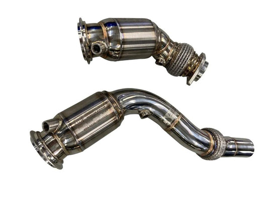 Active AutoWerke F8x BMW S55 M2C / M3 / M4 Downpipes w Gesi G-Sport Cats-Exhaust-Silicon Valley Bimmer