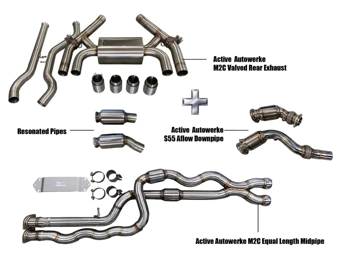 Active Autowerke F87 M2C Exhaust Bundle Aflow Equal Length Resonated-Exhaust-Silicon Valley Bimmer