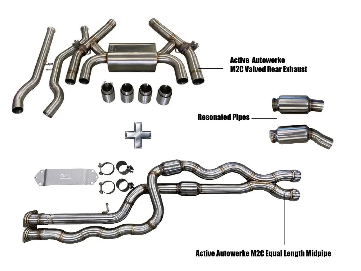 Active Autowerke F87 M2C Exhaust Bundle Equal Length Resonated-Exhaust-Silicon Valley Bimmer