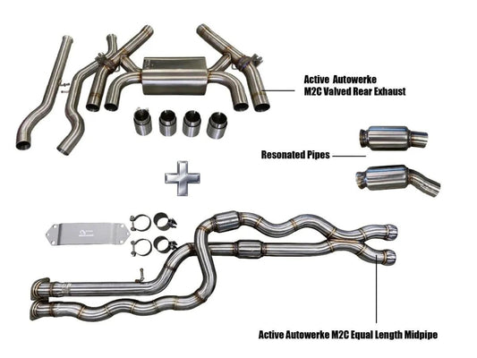Active Autowerke F87 M2C Exhaust Bundle Equal Length Resonated-Exhaust-Silicon Valley Bimmer