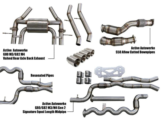 Active Autowerke G80/G82 Exhaust Bundle Aflow Equal Length Resonated-Exhaust-Silicon Valley Bimmer