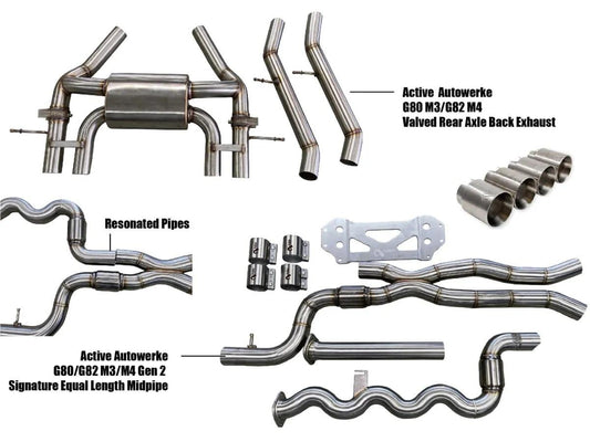 Active Autowerke G80/G82 Exhaust Bundle Equal Length Resonated-Exhaust-Silicon Valley Bimmer